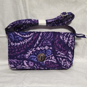 Vera Bradley Turnlock Crossbody Paisley Amethyst